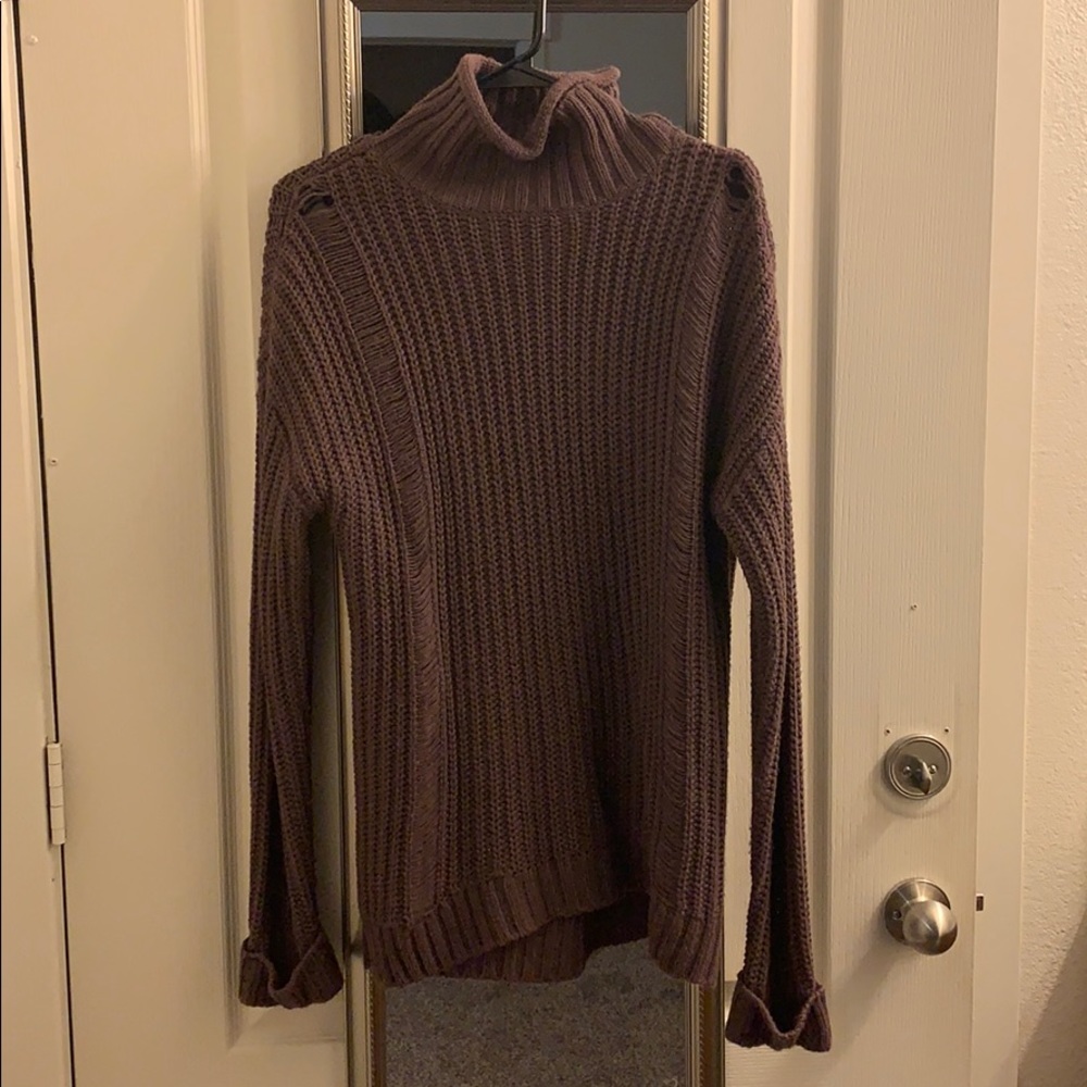 Purple mock neck sweater